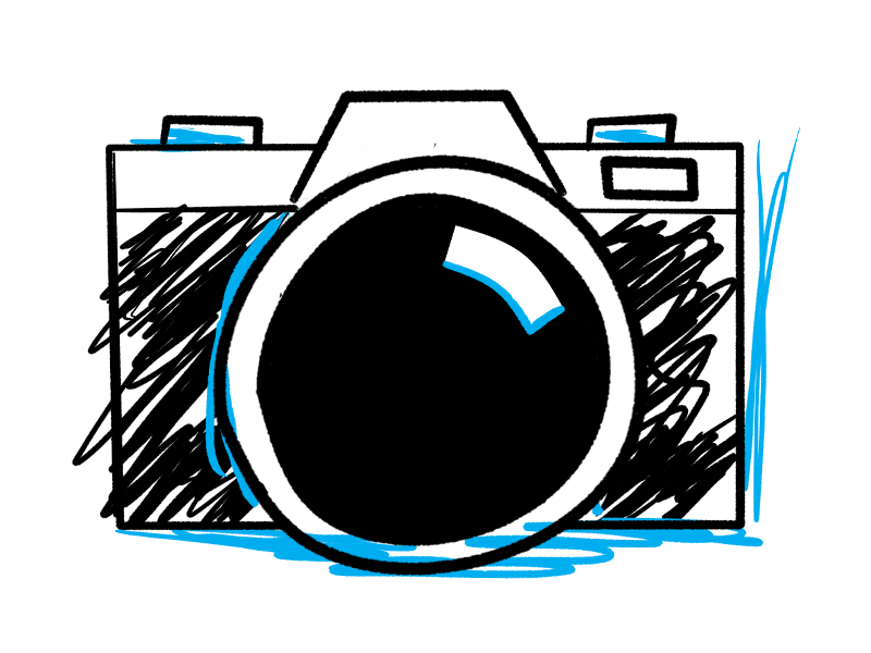 hand drawn picture of a camera